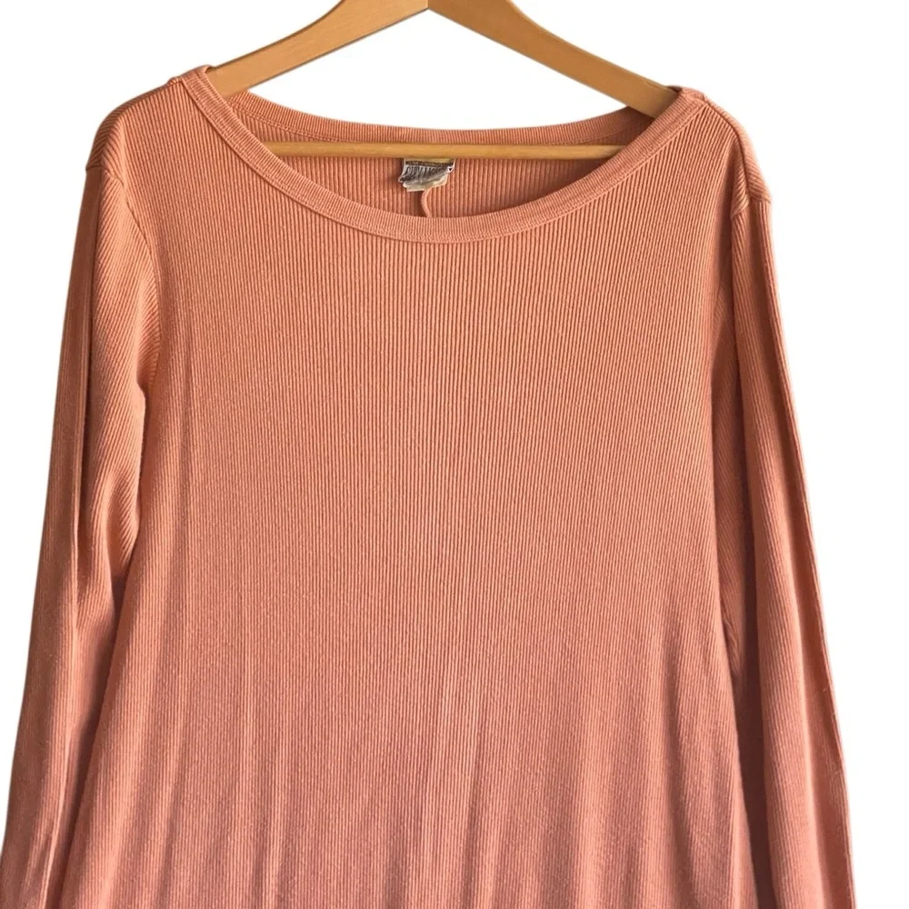 City Lights Peach Long Sleeve Ribbed Maxi Dress. Size Medium